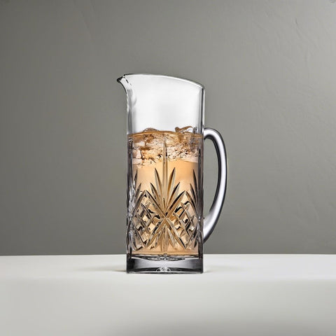 Godinger Dublin pitcher crystal texture refraction enhancing drink presentation