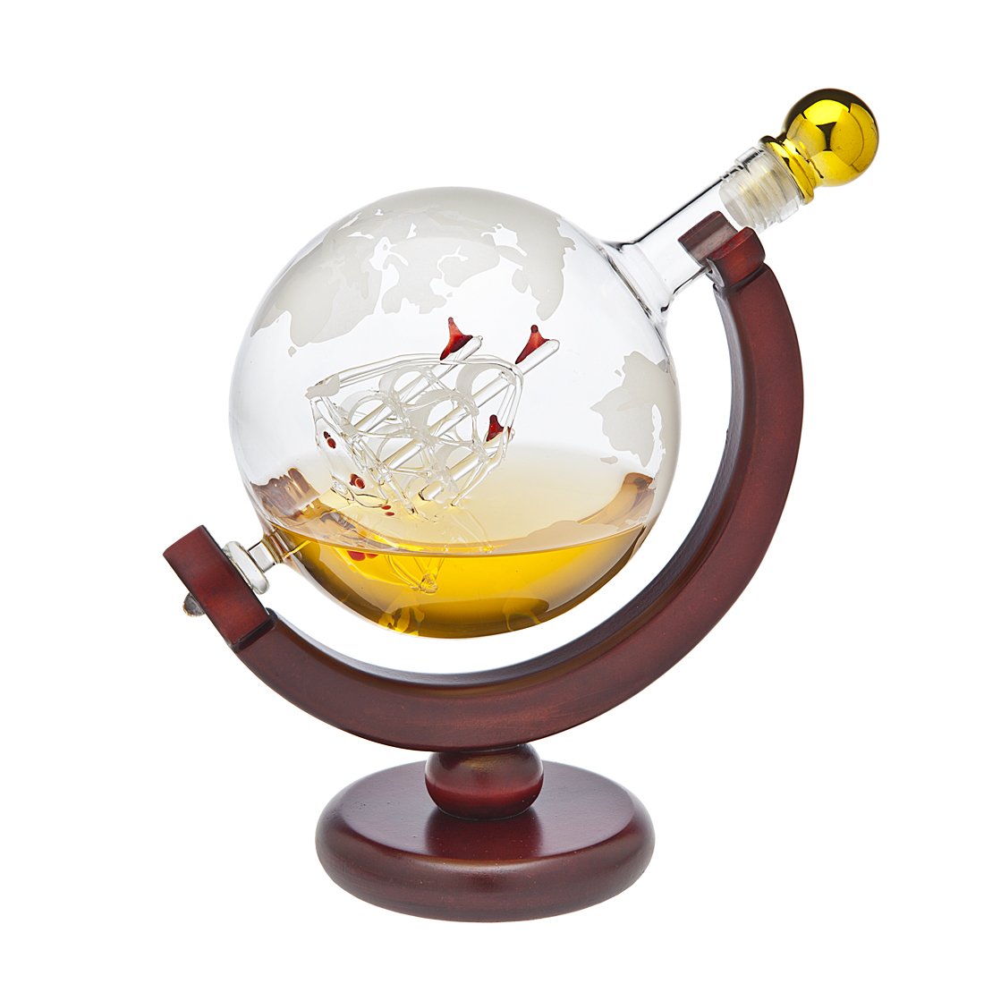 Godinger front view of globe decanter highlighting elegant silhouette and display benefit
