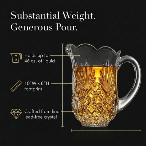 Godinger Shannon pitcher handle detail emphasizing comfortable grip and balance