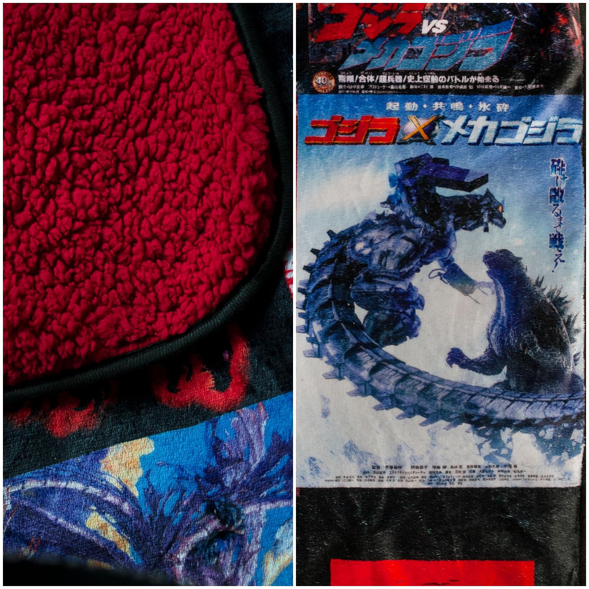 GODZILLA folded on sofa illustrating cozy living-room use and decorative impact