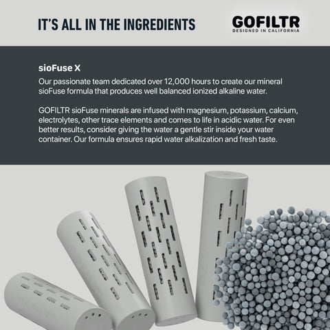 GOFILTR mineral granules texture shot highlighting the sioFuse mineral blend