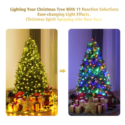 GOFLAME tree in living room illustrating small-space placement and cozy decor