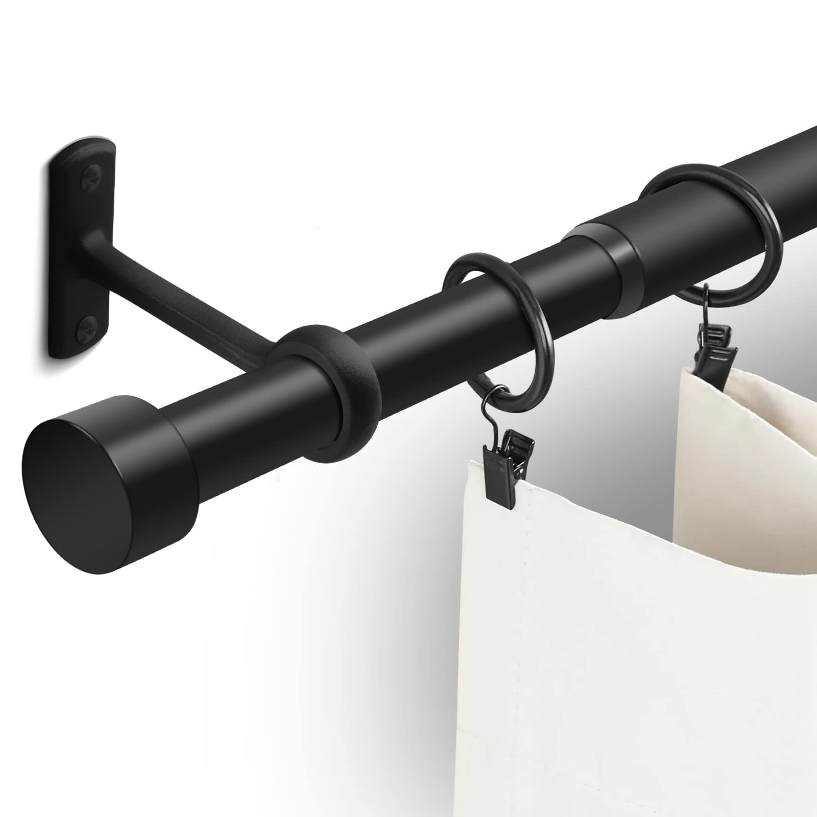Gogrinliv front view of full-length black rod set showing sleek modern look and strength