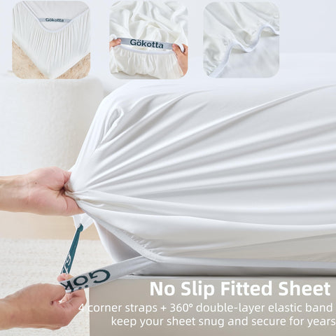 GOKOTTA pillowcases neatly folded to show smooth fabric and easy care appeal