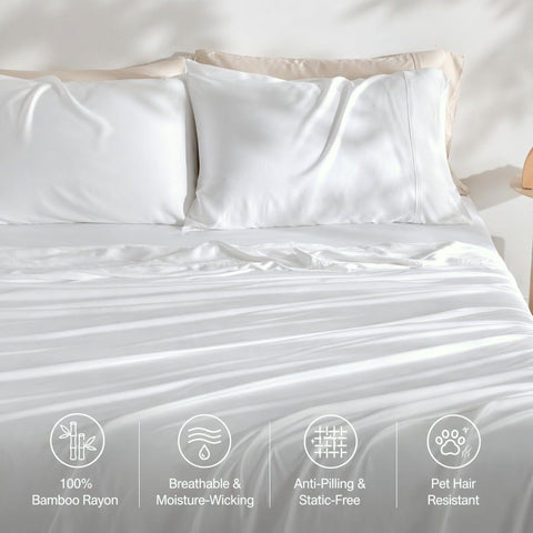GOKOTTA sheets styled on a king bed in a bedroom illustrating breathable comfort