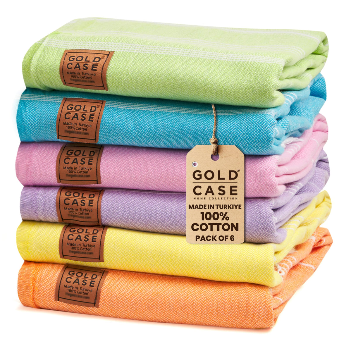 GOLD CASE LYCIA folded set showing neat packaging and soft cotton benefit