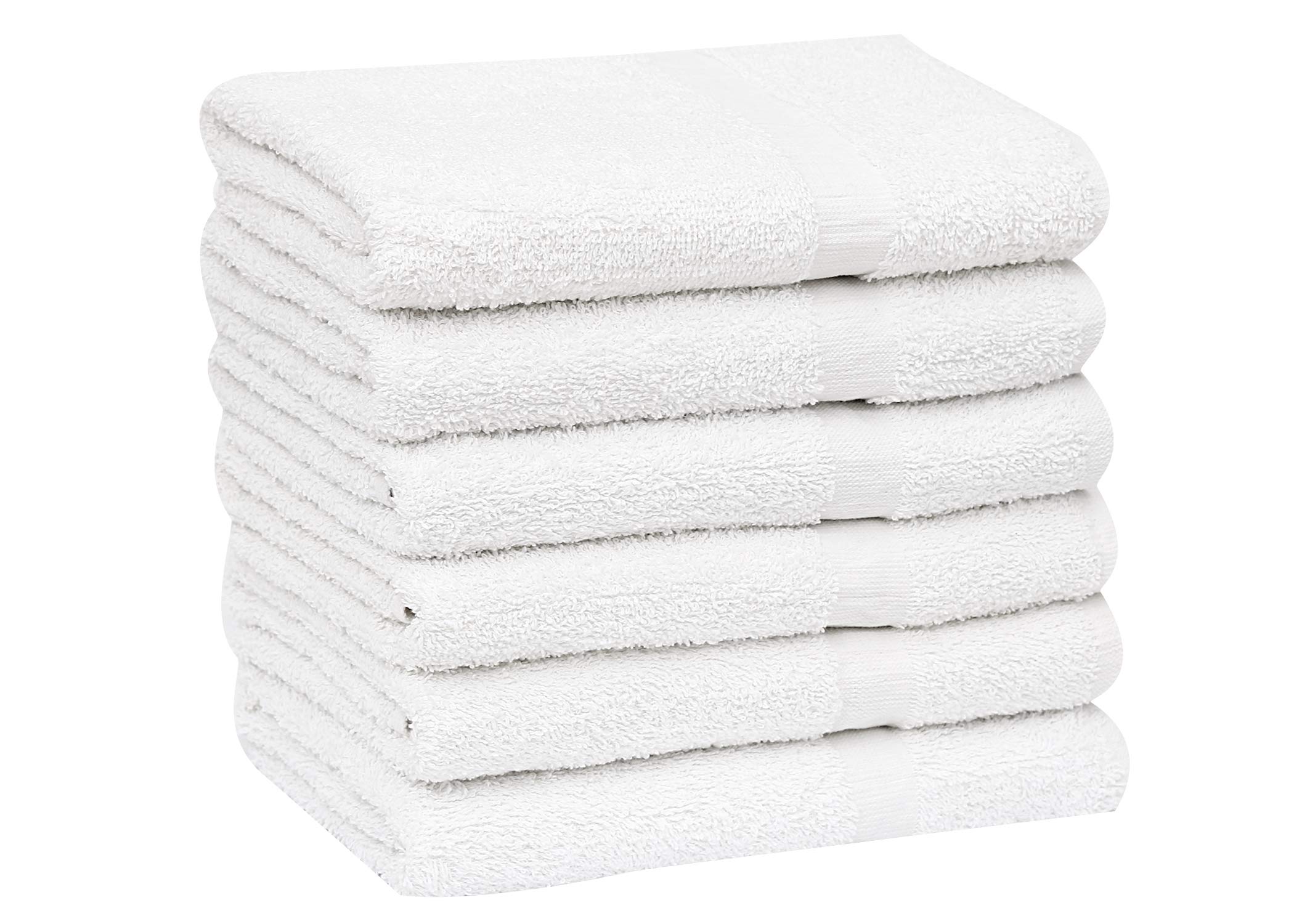 GOLD TEXTILES stack of towels ready for laundry, emphasizes easy care