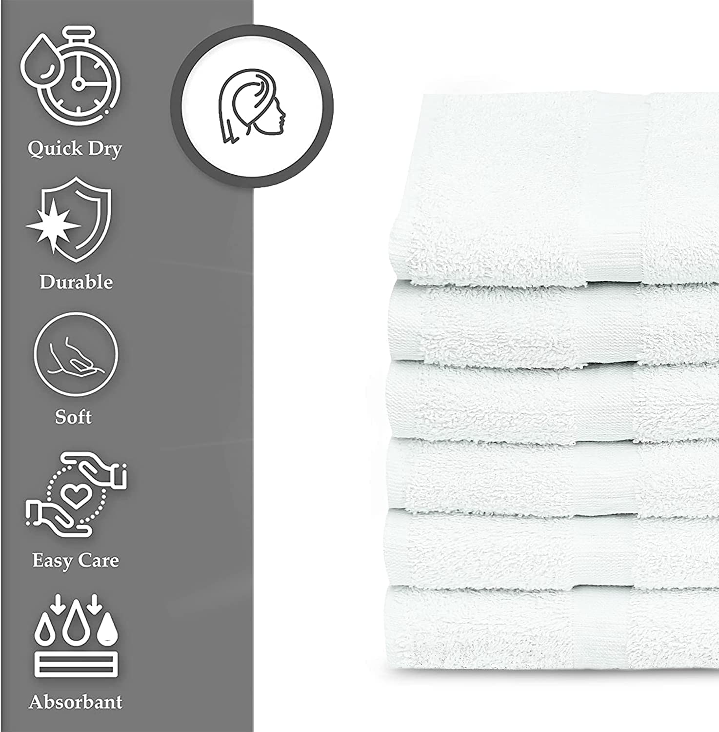 GOLD TEXTILES folded towel stack illustrating compact storage efficiency
