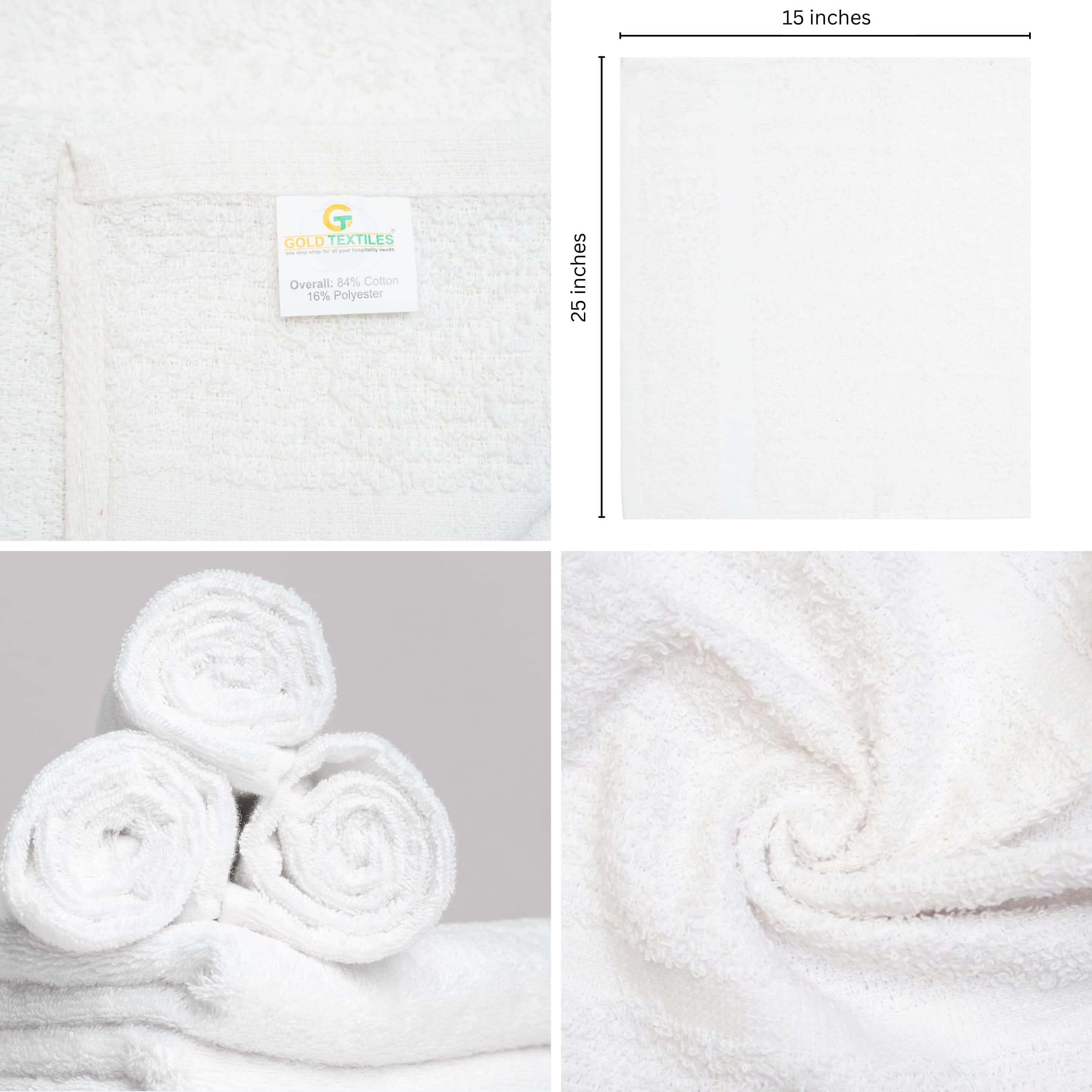GOLD TEXTILES folded towel stack showing compact storage benefit