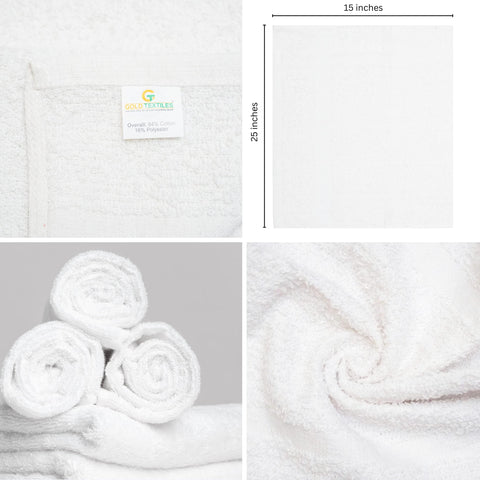 GOLD TEXTILES folded towel stack showing compact storage benefit