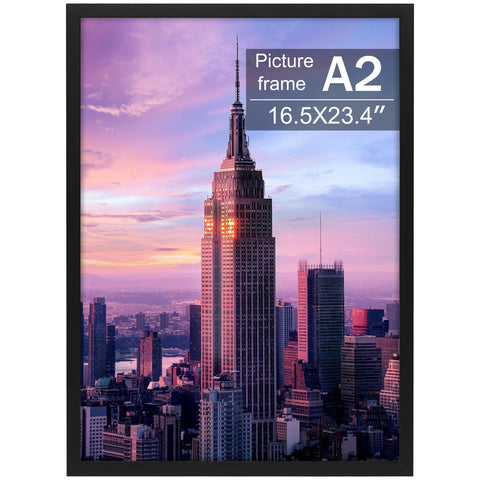 Golden State Art front view of black A2 frame showing clean display benefit