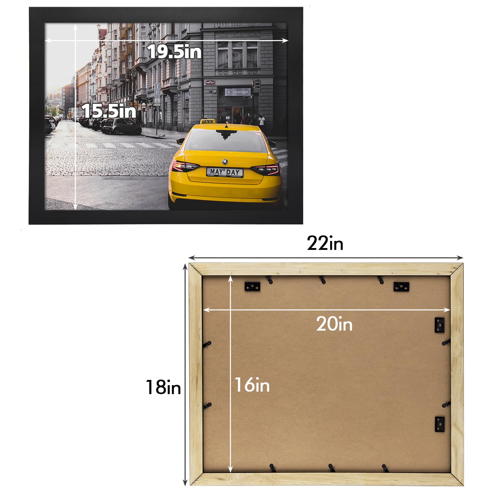 Golden State Art back hardware and swivel tabs enable quick picture changes