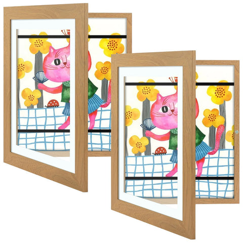 Golden State Art front view brown frame shows clean display and easy hanging benefit