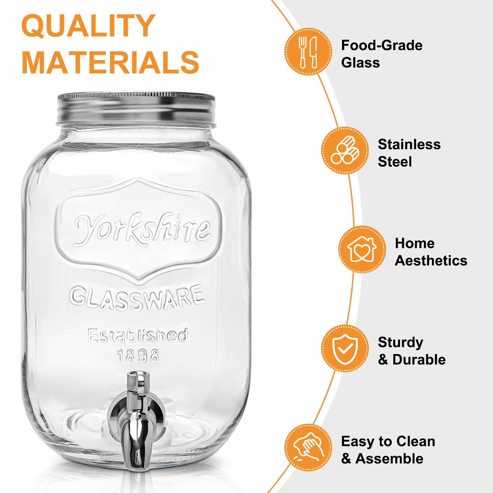 Goldfishwa stainless-steel spigot detail demonstrating rust resistance and clean pour