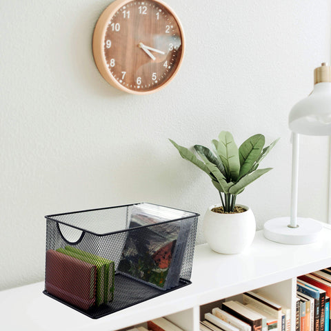 GoldOrcle basket used in bathroom holding toiletries for organized counter and quick access