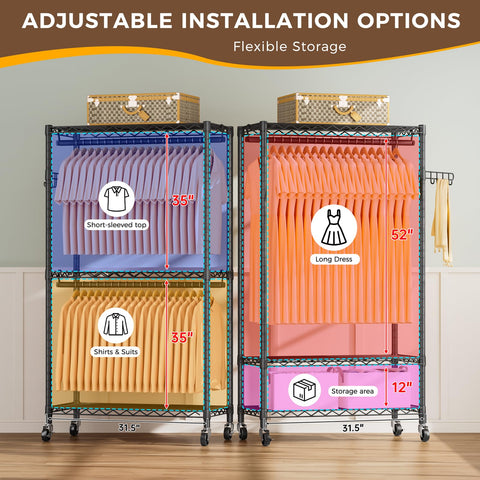 Golpart adjustable shelf configured to hold folded clothing