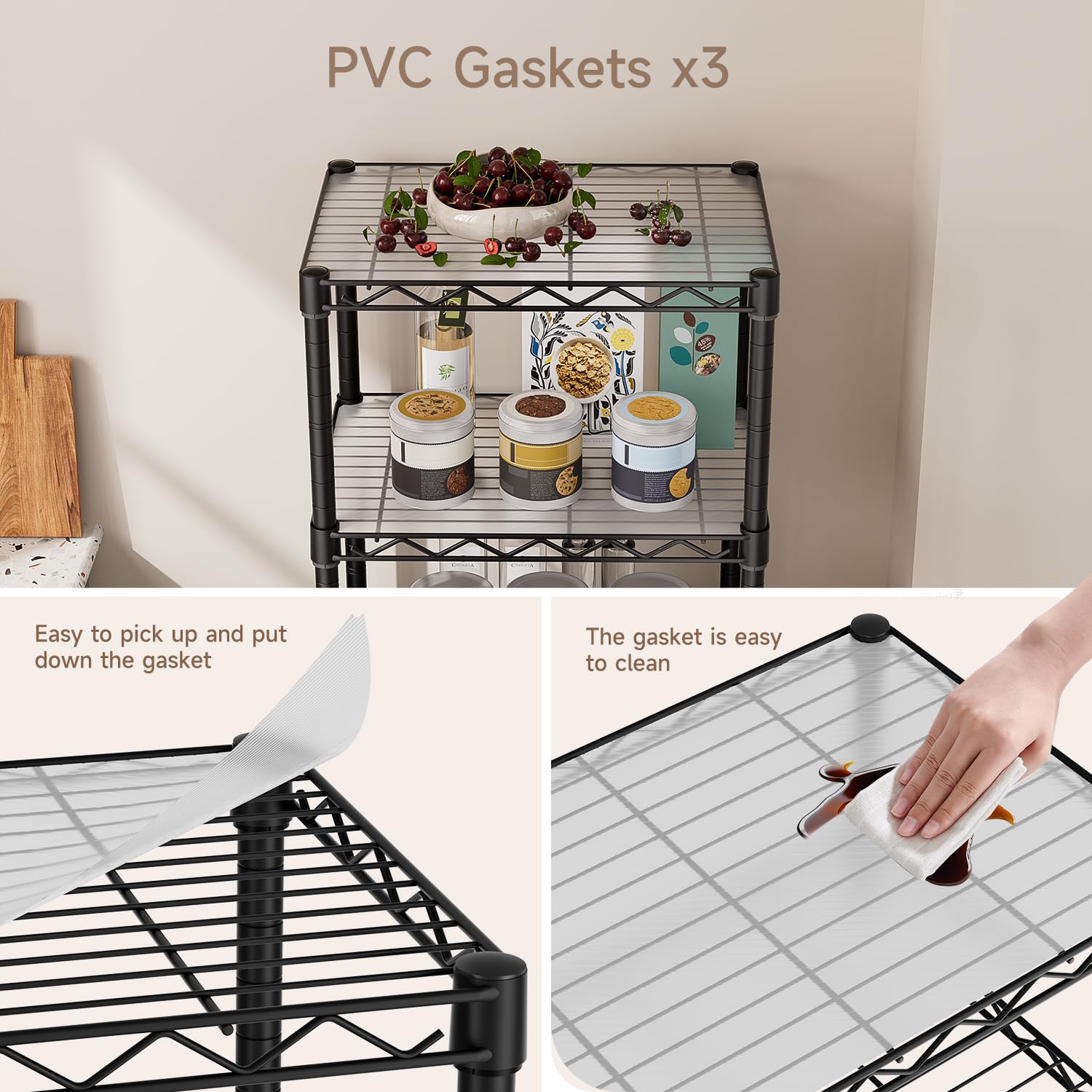 Golpart adjustable shelves demonstration showing customizable spacing benefit