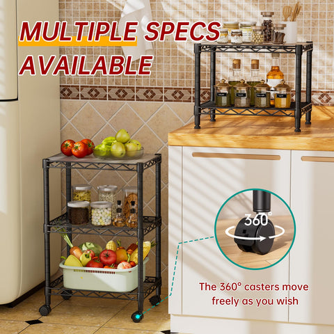 Golpart angled view of assembled three-tier shelf for durable storage