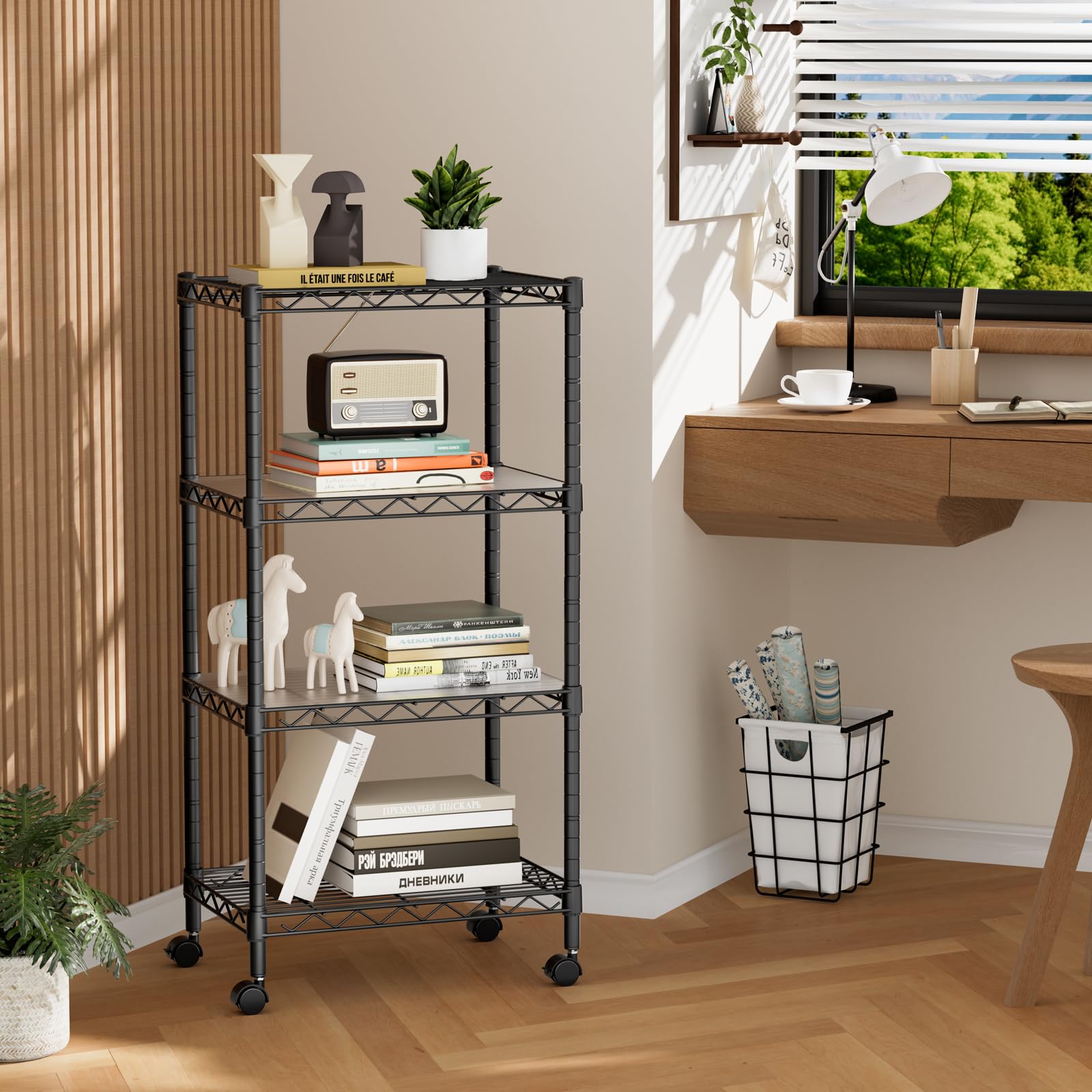 Golpart staged in bathroom showing tidy toiletries and space-saving benefit
