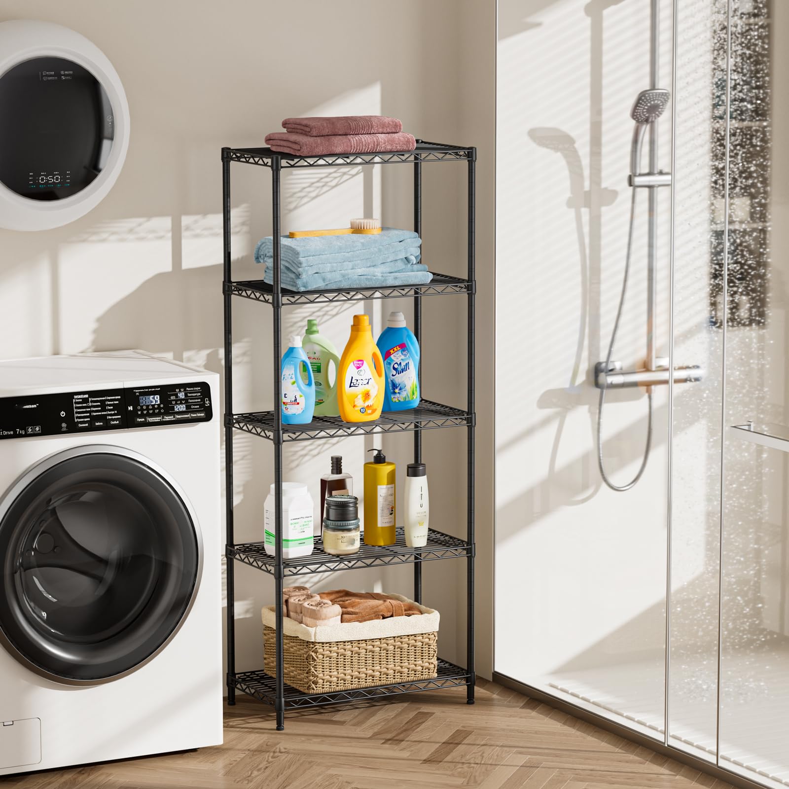 Golpart in a laundry room lifestyle scene for practical household storage