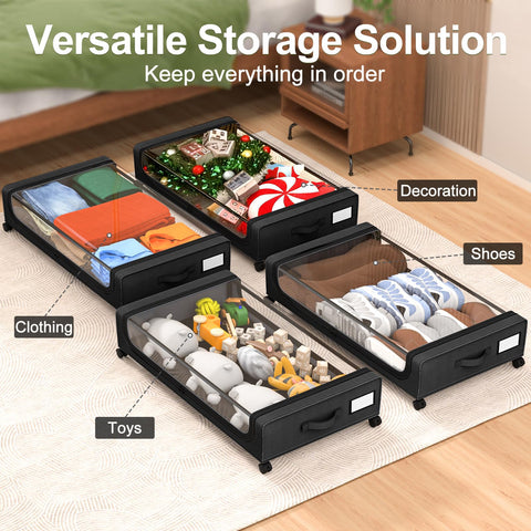 GoMaihe filled with bedding showing capacity and organized storage benefit