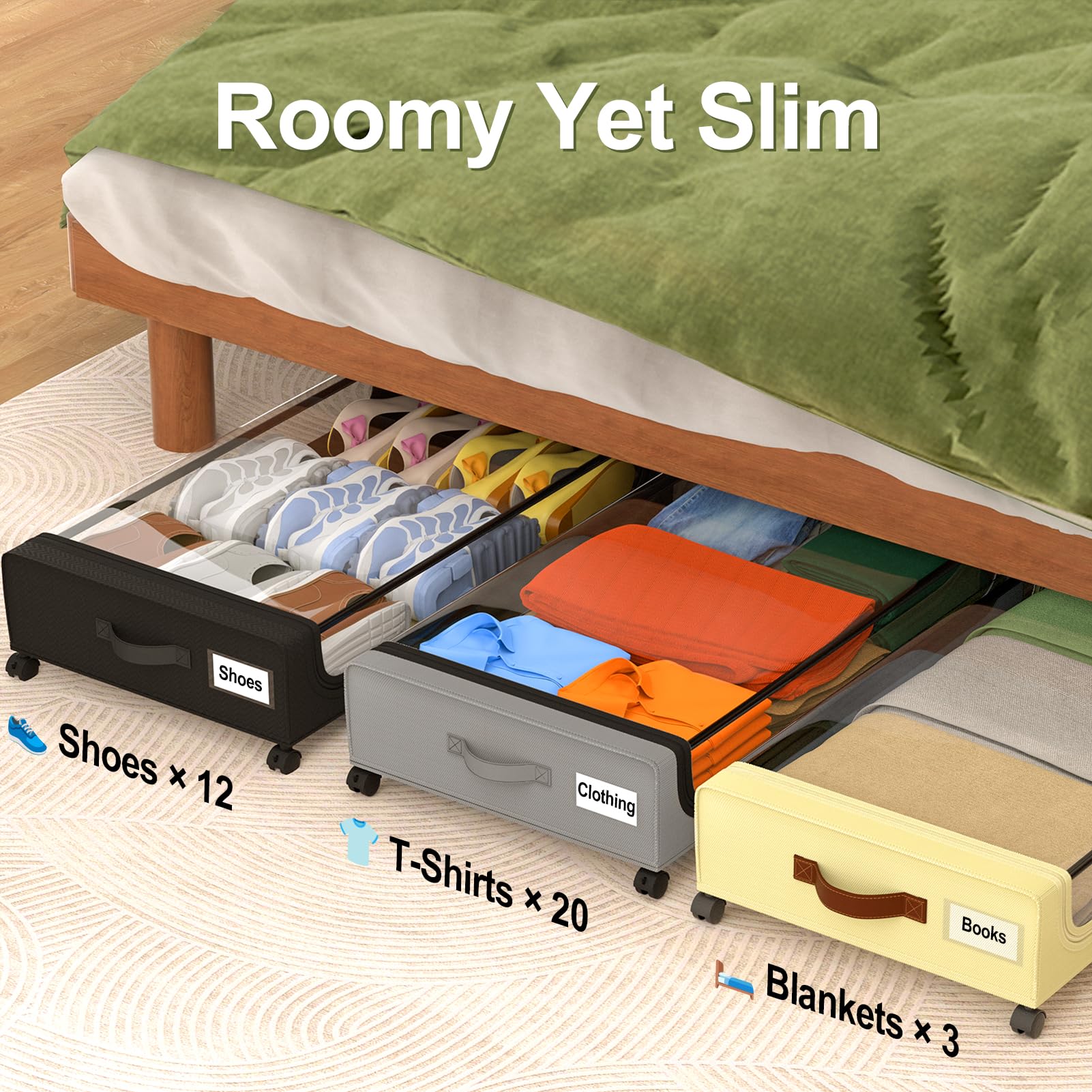 GoMaihe installed under bed demonstrating space-saving benefit