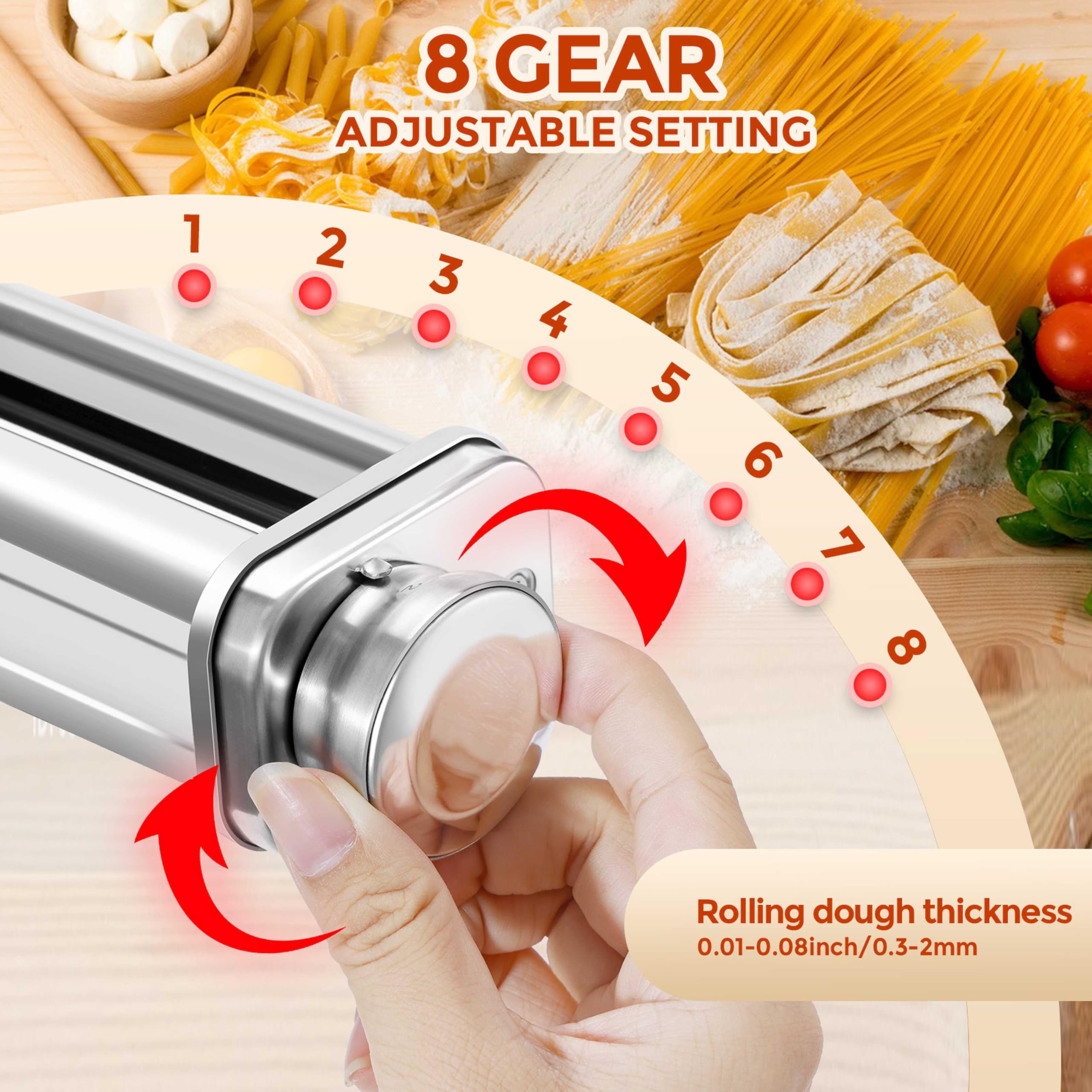 Gomen fettuccine cutter detail blades making thick sauce-friendly ribbons