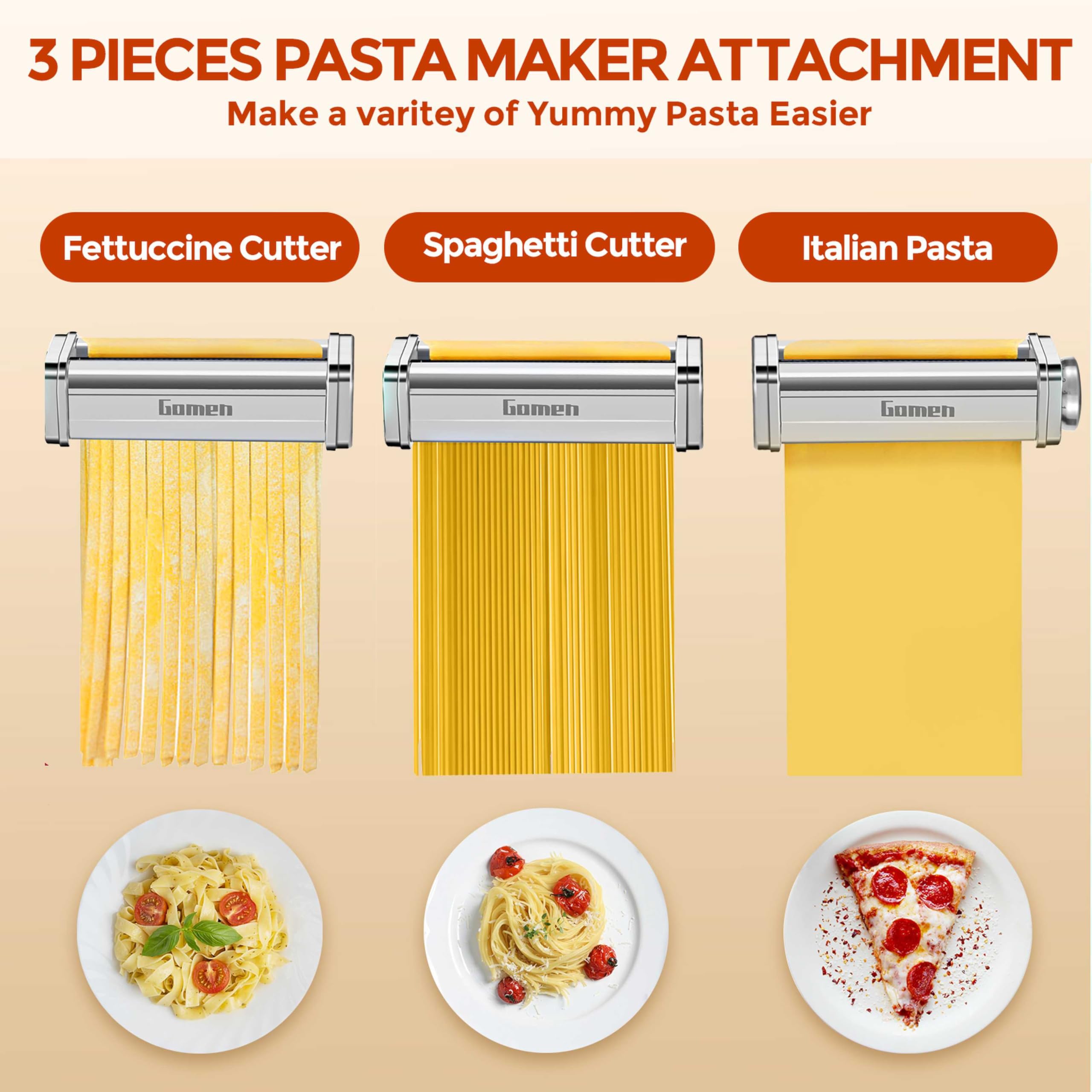 Gomen pasta sheet in process on roller demonstrating consistent thickness