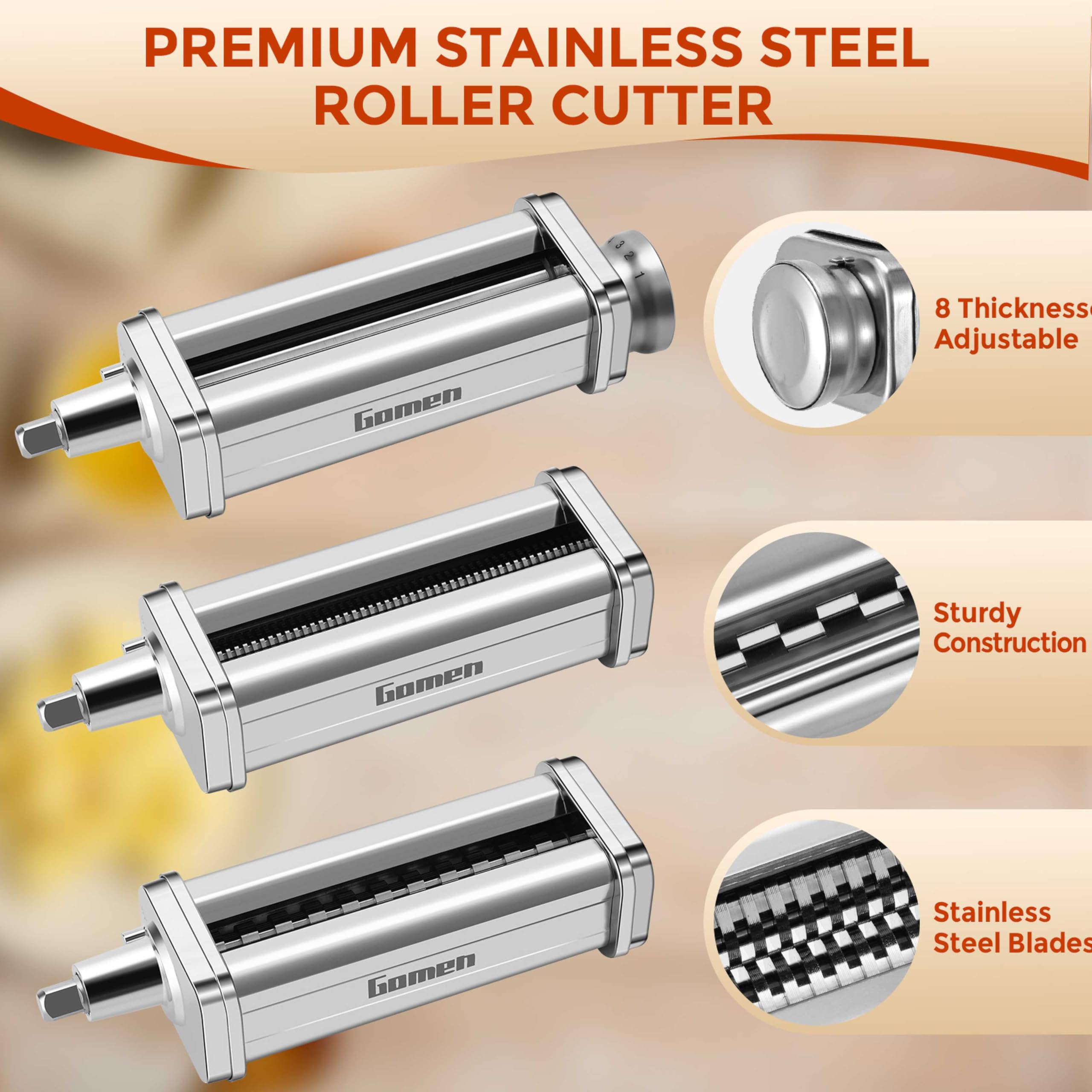 Gomen spaghetti cutter detail blades ensuring uniform thin strands