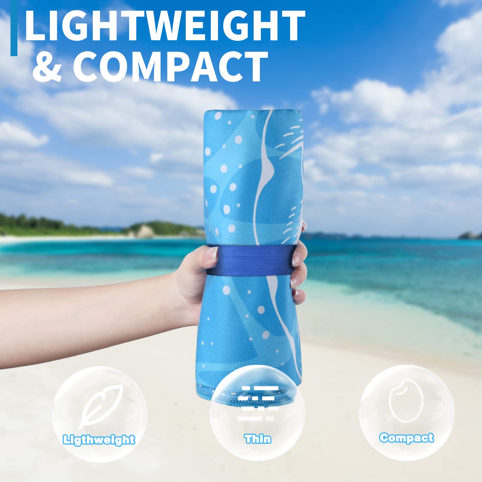 Gomust folded towels inside included bag showing compact packing advantage
