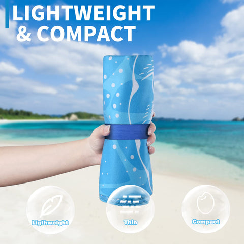 Gomust folded towels inside included bag showing compact packing advantage