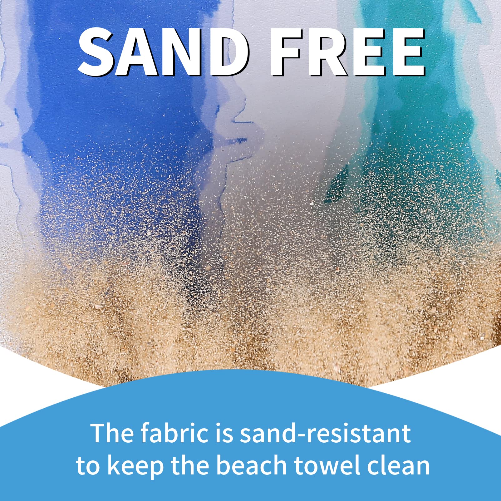 Gomust towel with sand shaken off demonstrating sand-free convenience