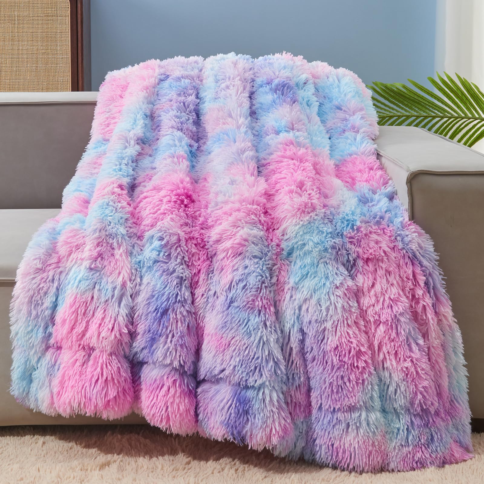 GONAAP front view showing purple rainbow throw and its styling benefit