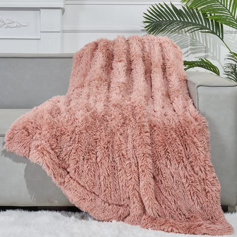 GONAAP pink throw front view showing plush elegance and cozy addition