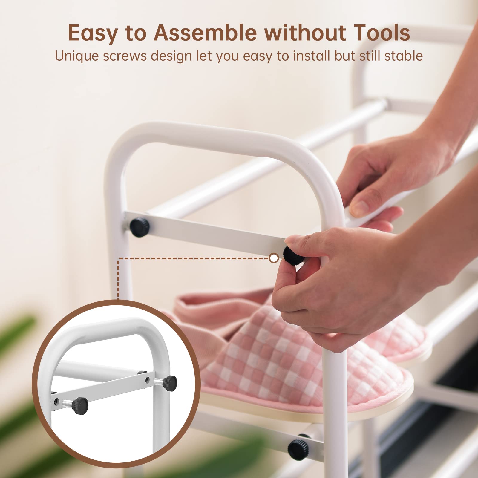 Gonfoam assembled in closet demonstrating space-saving benefit