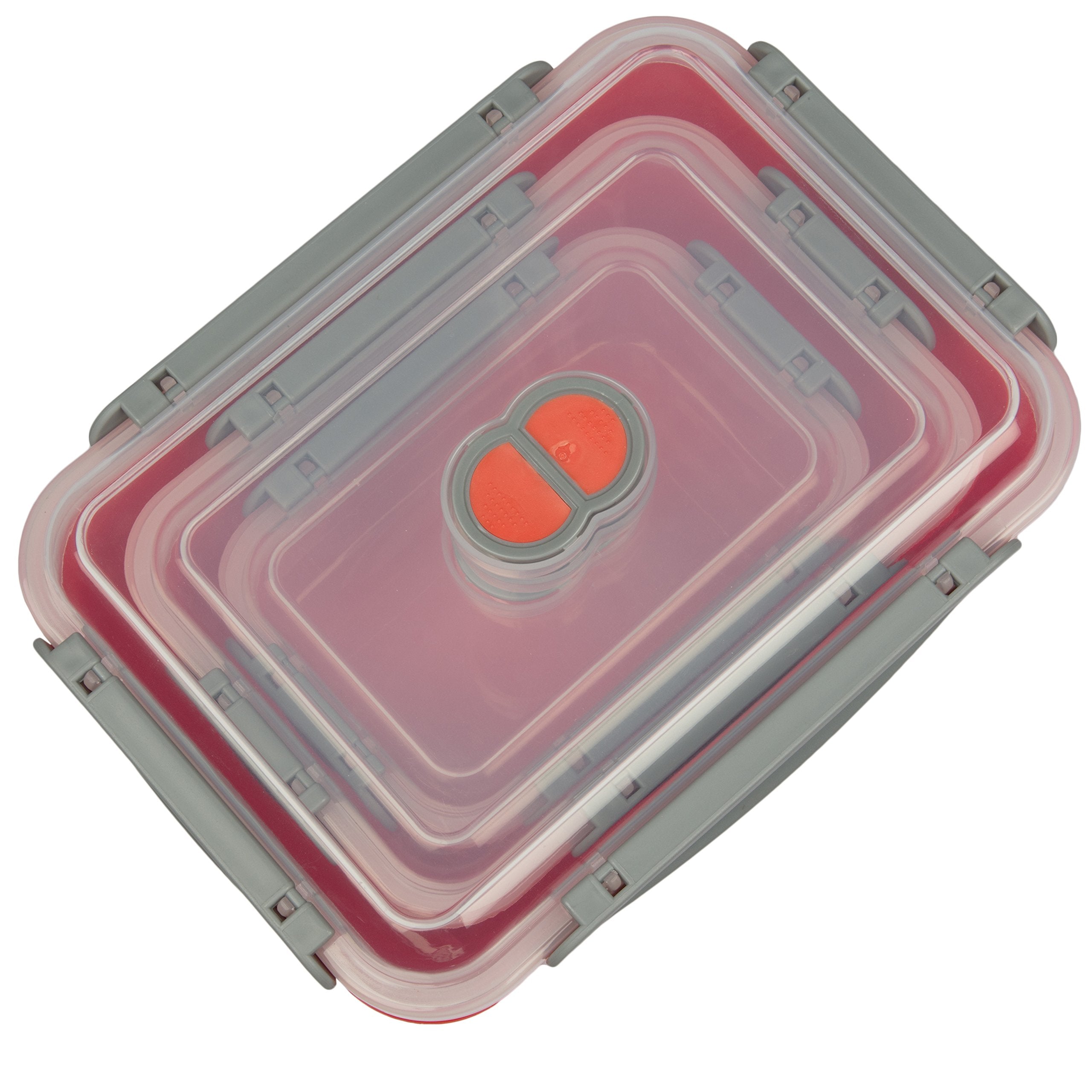 Good Cooking container in microwave with vent open for splatter-free heating