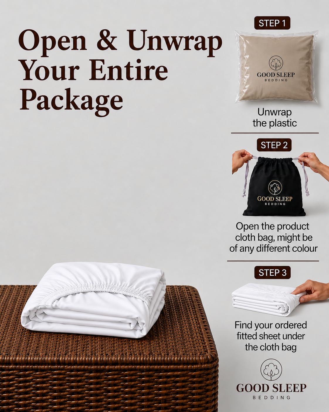 Good Sleep Bedding close-up sateen weave demonstrating silky texture and breathable comfort