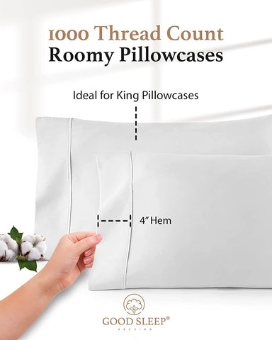 Good Sleep Bedding pillowcase edge stitching detail showing reinforced seams for long-lasting durability benefit