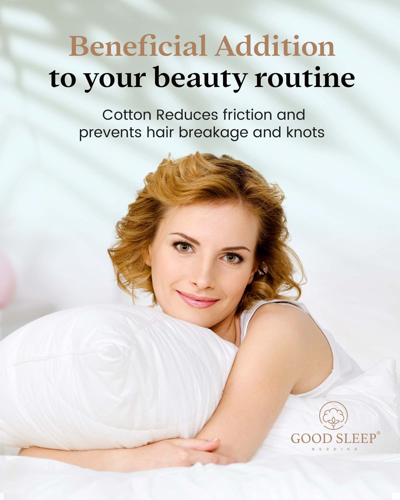 Good Sleep Bedding pillowcase fitted on a standard pillow for smooth fit
