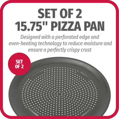 GoodCook close-up of perforated holes that vent steam to crisp crusts