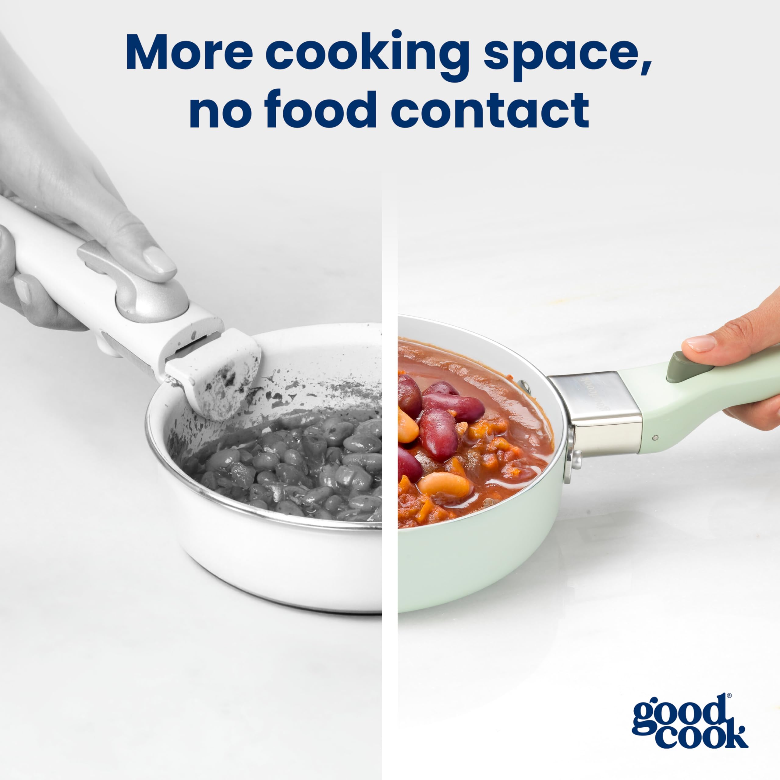 GoodCook ceramic surface close-up highlighting nonstick finish for easy food release