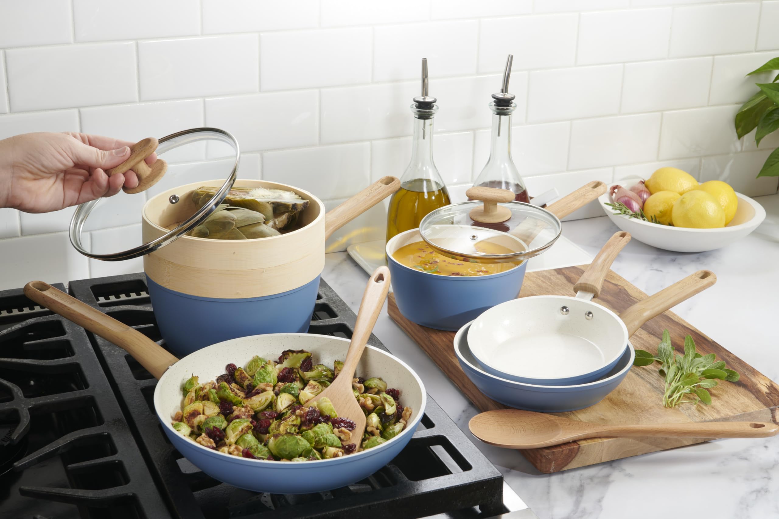 GoodCook close-up of titanium-infused ceramic interior highlighting easy food release