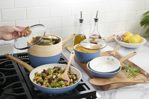 GoodCook close-up of titanium-infused ceramic interior highlighting easy food release