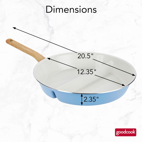 GoodCook in use cooking eggs and bacon simultaneously benefit faster meal preparation