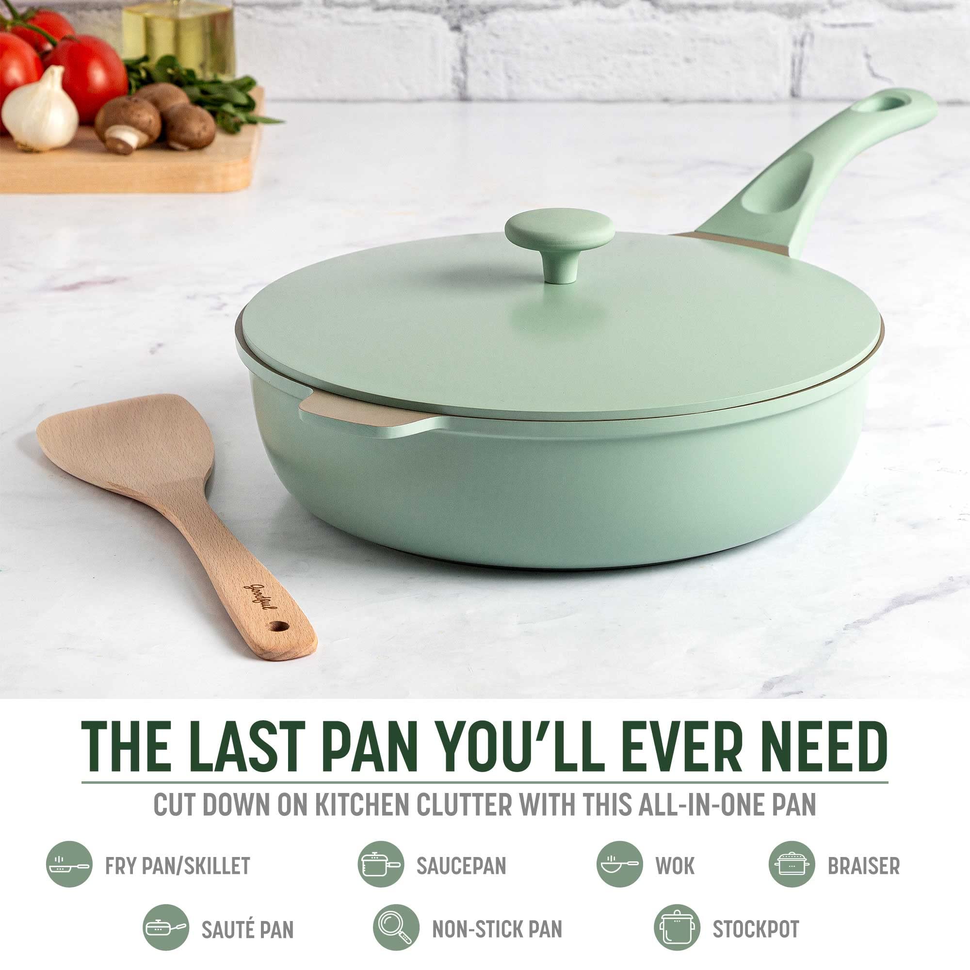 Goodful lid close-up with handle, tight seal for even cooking