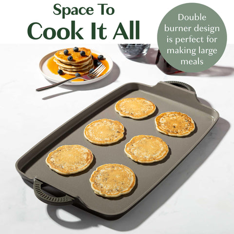 Goodful griddle with reversible silicone baking mat demonstrating nonstick baking convenience