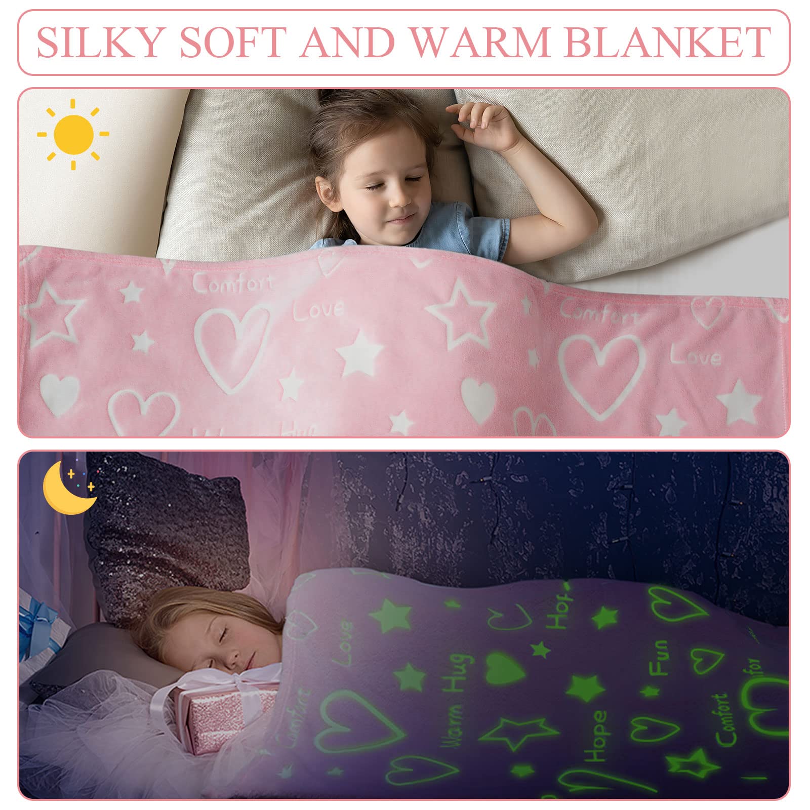 Goodhipi glowing hearts and stars at night demonstrating soothing low-light comfort