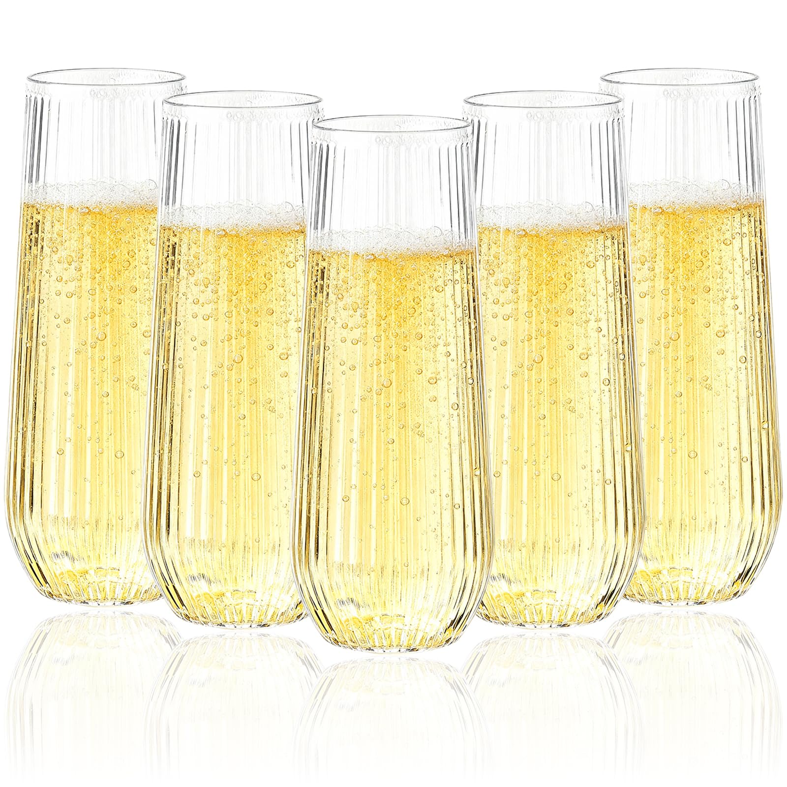 Goodluck front pack showing 48 clear flutes, convenient bulk supply