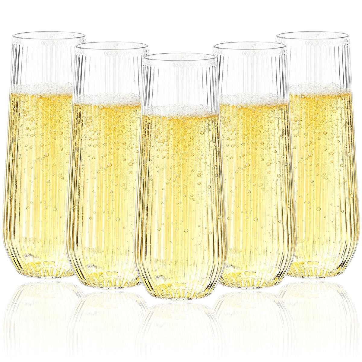 Goodluck front pack showing 48 clear flutes, convenient bulk supply