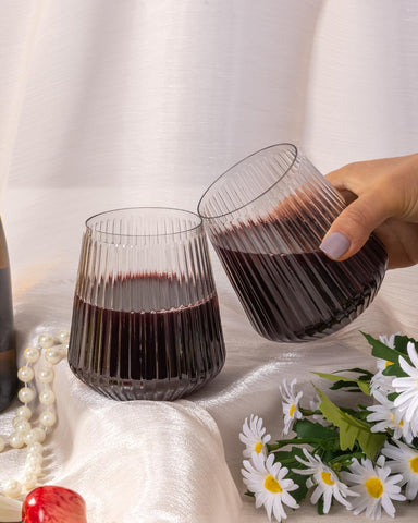 Goodluck glasses on outdoor table showing portability and party-ready convenience